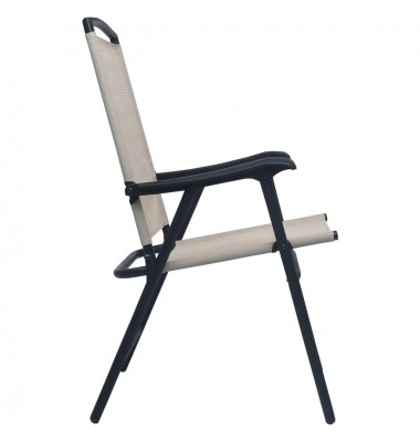  Sulankstomos sodo kėdės, 2vnt., kreminės spalvos, tekstilenas - Lauko kėdės - 4