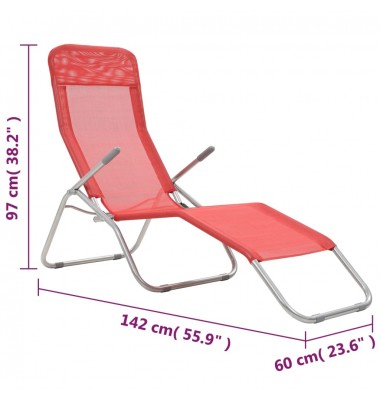  Sulankstomi saulės gultai, 2 vnt., tekstilenas, raudoni - Gultai, šezlongai - 9