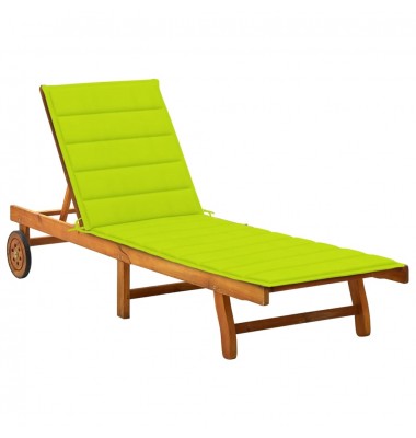  Sodo saulės gultas su čiužinuku, akacijos medienos masyvas - Gultai, šezlongai - 1