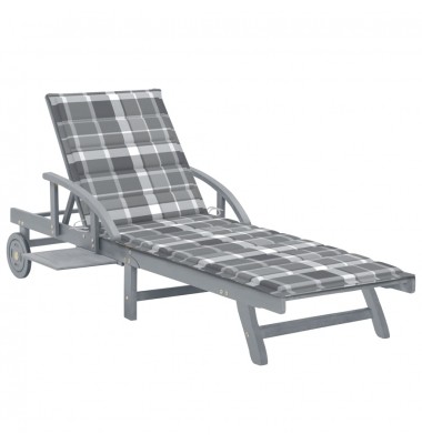  Sodo saulės gultas su čiužinuku, akacijos medienos masyvas - Gultai, šezlongai - 1
