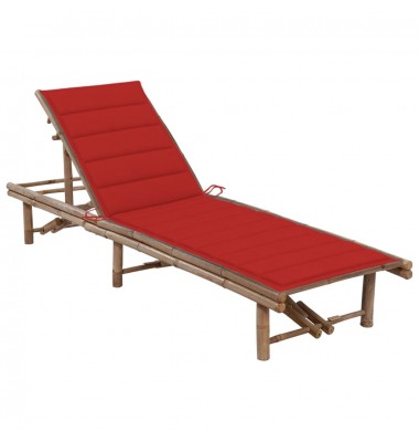  Sodo saulės gultas su čiužinuku, bambukas - Gultai, šezlongai - 1