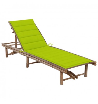  Sodo saulės gultas su čiužinuku, bambukas - Gultai, šezlongai - 1