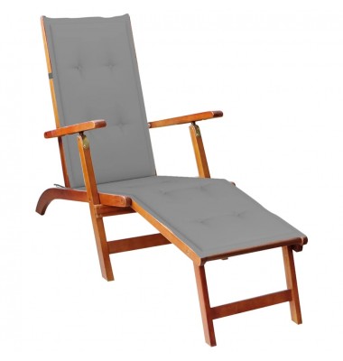  Lauko terasos kėdė su pakoja ir pagalvėle, akacijos masyvas - Gultai, šezlongai - 1