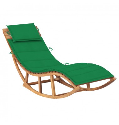  Supamas saulės gultas su čiužiniu, tikmedžio medienos masyvas - Gultai, šezlongai - 1