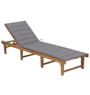  Sulankstomas saulės gultas su čiužinuku, akacijos masyvas - Gultai, šezlongai - 1