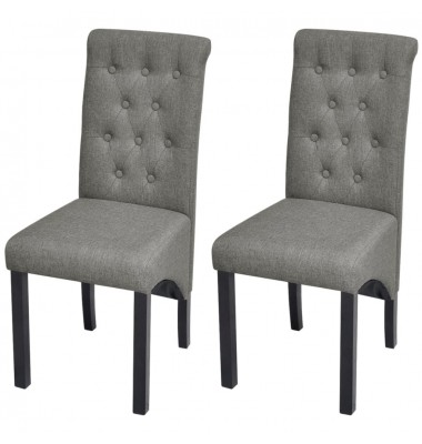  Valgomojo kėdės, 2vnt., šviesiai pilkos spalvos, audinys - Valgomojo Kėdės - 1
