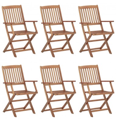  Sulankstomos sodo kėdės su pagalvėmis, 6vnt., akacijos masyvas - Lauko kėdės - 2