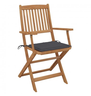  Sulankstomos sodo kėdės su pagalvėmis, 6vnt., akacijos masyvas - Lauko kėdės - 3
