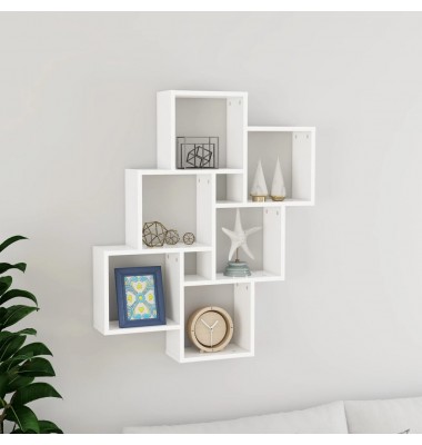  Sieninė lentyna, balta, 78x15x93cm, MDP, kubo formos - Pakabinamos lentynos, spintelės - 1
