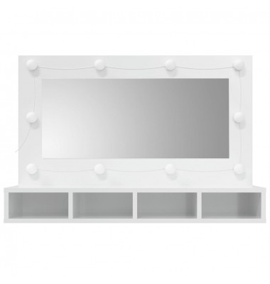 Veidrodinė spintelė su LED, balta, 90x31,5x62cm, blizgi - Vonios spintelės, veidrodžiai - 4