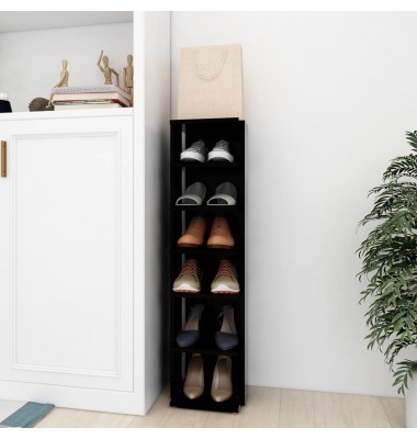  Spintelė batams, juodos, 27,5x27x102 cm, apdirbta mediena - Spintelės ir lentynos batams - 1