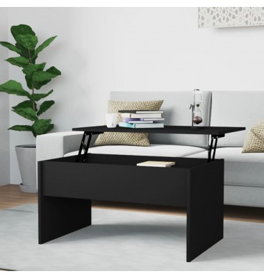  Kavos staliukas, juodas, 80x50,5x41,5cm, apdirbta mediena - Kavos staliukai - 1