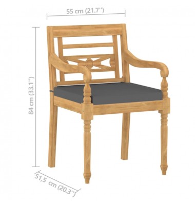  Batavia kėdės su pagalvėlėmis, 4vnt., tikmedžio masyvas - Lauko kėdės - 8