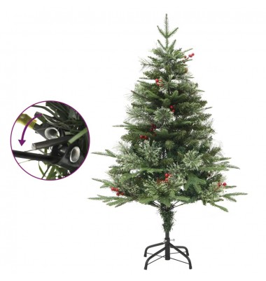 Kalėdų eglutė su LED/kankorėžiais, žalia, 150cm, PVC ir PE - Kalėdinės eglutės - 2