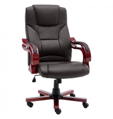  Biuro kėdė, rudos spalvos, tikra oda - Biuro kėdės - 1