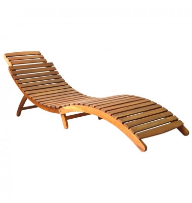  Saulės gultas, rudos spalvos, akacijos medienos masyvas - Gultai, šezlongai - 1
