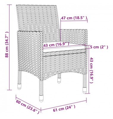  Sodo komplektas su pagalvėlėmis, 5 dalių, poliratanas/stiklas - Lauko baldų komplektai - 7