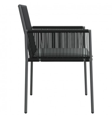  Kėdės su pagalvėmis, 6vnt., juodos, 54x60,5x83,5cm, ratanas - Lauko kėdės - 5