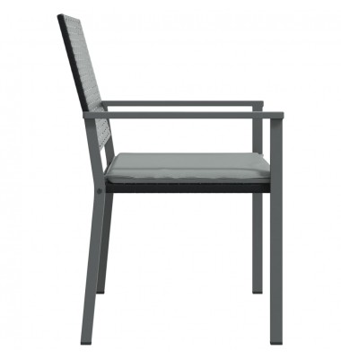  Sodo kėdės su pagalvėmis, 6vnt., juodos, 54x62,5x89cm, ratanas - Lauko kėdės - 5