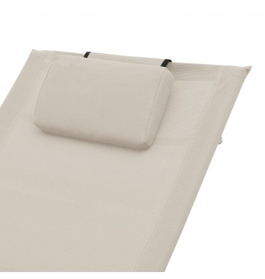  Saulės gultas su pagalve, kreminės spalvos, tekstilenas - Gultai, šezlongai - 5