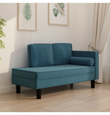  Poilsio sofa su pagalvėmis ir ilga pagalve, mėlyna, aksomas - Sofos, sofos-lovos - 1