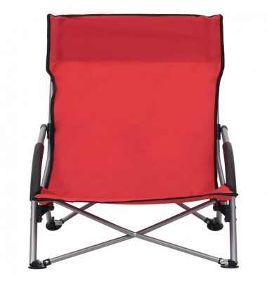  Sulankstomos paplūdimio kėdės, 2vnt., raudonos spalvos, audinys - Lauko kėdės - 3