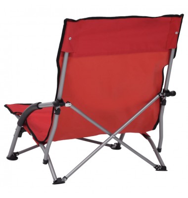  Sulankstomos paplūdimio kėdės, 2vnt., raudonos spalvos, audinys - Lauko kėdės - 5