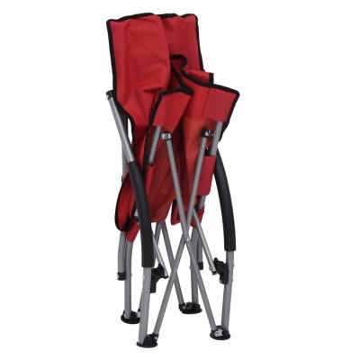  Sulankstomos paplūdimio kėdės, 2vnt., raudonos spalvos, audinys - Lauko kėdės - 6