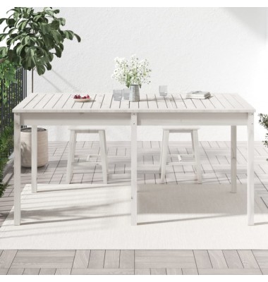  Sodo stalas, baltas, 159,5x82,5x76cm, pušies medienos masyvas - Lauko stalai, staliukai - 3