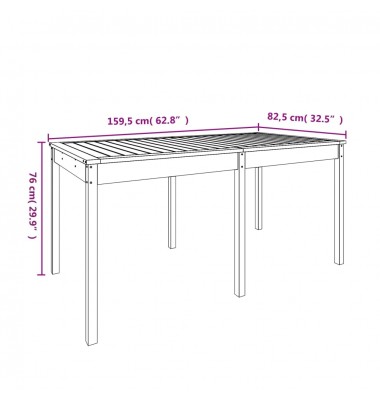  Sodo stalas, baltas, 159,5x82,5x76cm, pušies medienos masyvas - Lauko stalai, staliukai - 8