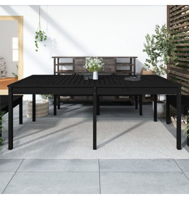  Sodo stalas, juodas, 203,5x100x76cm, pušies medienos masyvas - Lauko stalai, staliukai - 1