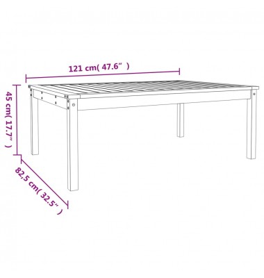  Sodo stalas, baltas, 121x82,5x45cm, pušies medienos masyvas - Lauko stalai, staliukai - 8