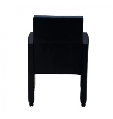  Valgomojo kėdės, 2 vnt., juodos, dirbtinė oda - Valgomojo Kėdės - 6