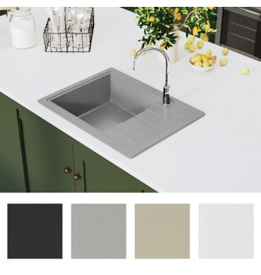  Virtuvės plautuvė su anga nuo persipildymo, pilka, granitas - Virtuvinės plautuvės - 3