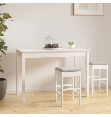  Valgomojo stalas, baltas, 110x55x75cm, pušies medienos masyvas - Stalai - 1