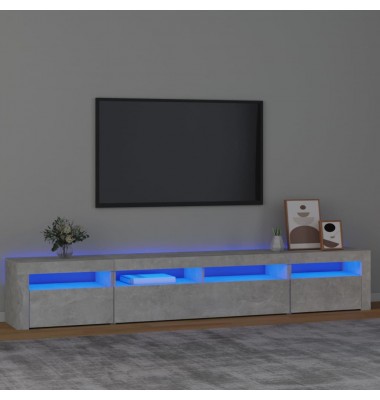  TV spintelė su LED apšvietimu, betono pilka, 240x35x40cm - TV spintelės - 1