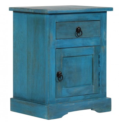  Naktinis staliukas, mėlynas, 40x30x50cm, mango medienos masyvas - Naktinės spintelės - 1