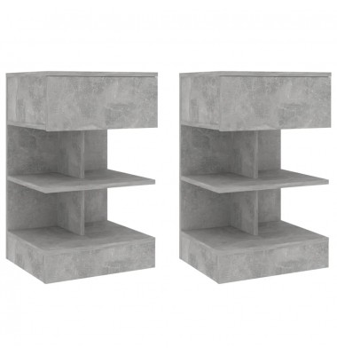  Naktinės spintelės, 2vnt., betono pilkos, 40x35x65cm, MDP - Naktinės spintelės - 1