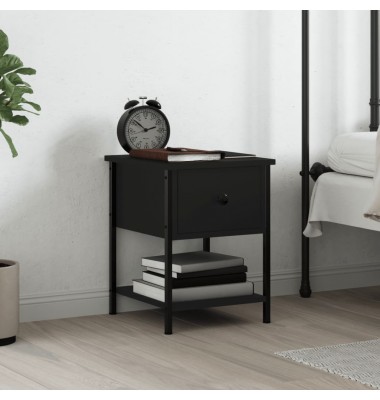  Naktinis staliukas, juodas, 34x35,5x45cm, apdirbta mediena - Naktinės spintelės - 1