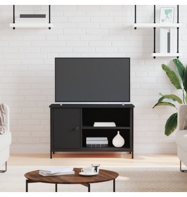  Televizoriaus spintelė, juoda, 80x40x50cm, apdirbta mediena - TV spintelės - 1