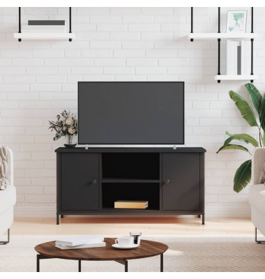  Televizoriaus spintelė, juoda, 100x40x50cm, apdirbta mediena - TV spintelės - 1