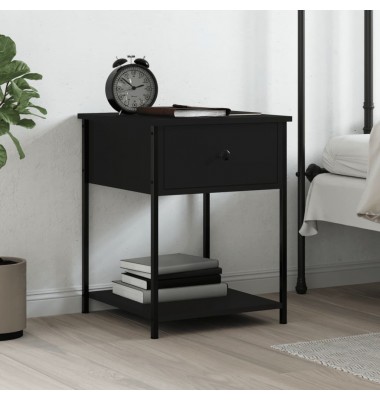  Naktinis staliukas, juodas, 44x45x58cm, apdirbta mediena - Naktinės spintelės - 1