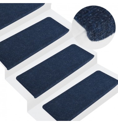 Lipnūs laiptų kilimėliai, 15vnt., mėlynos spalvos 65x24,5x3,5cm - Laiptų kilimėliai - 1