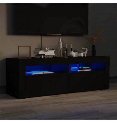  TV spintelė su LED apšvietimu, juodos spalvos, 120x35x40 cm - TV spintelės - 1