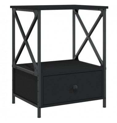 Naktinis staliukas, juodas, 50x41x65cm, apdirbta mediena - Naktinės spintelės - 2