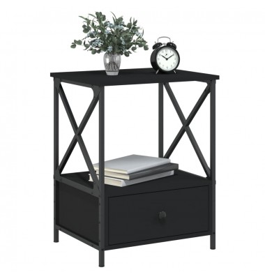  Naktinis staliukas, juodas, 50x41x65cm, apdirbta mediena - Naktinės spintelės - 3