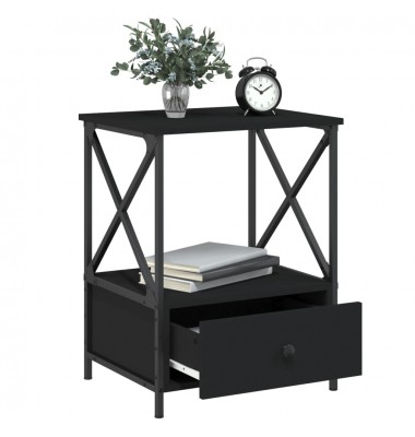  Naktinis staliukas, juodas, 50x41x65cm, apdirbta mediena - Naktinės spintelės - 4