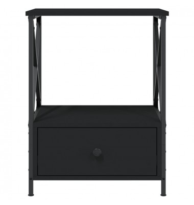  Naktinis staliukas, juodas, 50x41x65cm, apdirbta mediena - Naktinės spintelės - 5