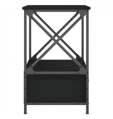  Naktinis staliukas, juodas, 50x41x65cm, apdirbta mediena - Naktinės spintelės - 7