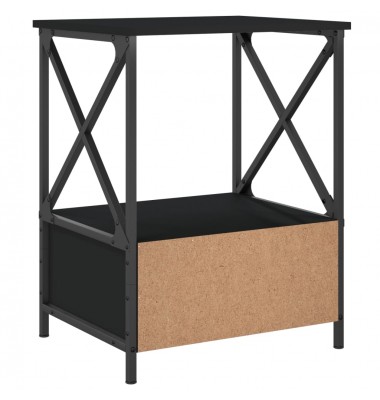  Naktinis staliukas, juodas, 50x41x65cm, apdirbta mediena - Naktinės spintelės - 8